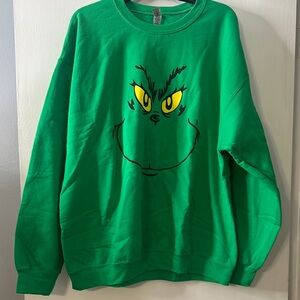 Green Grinch Face Men's Sweater